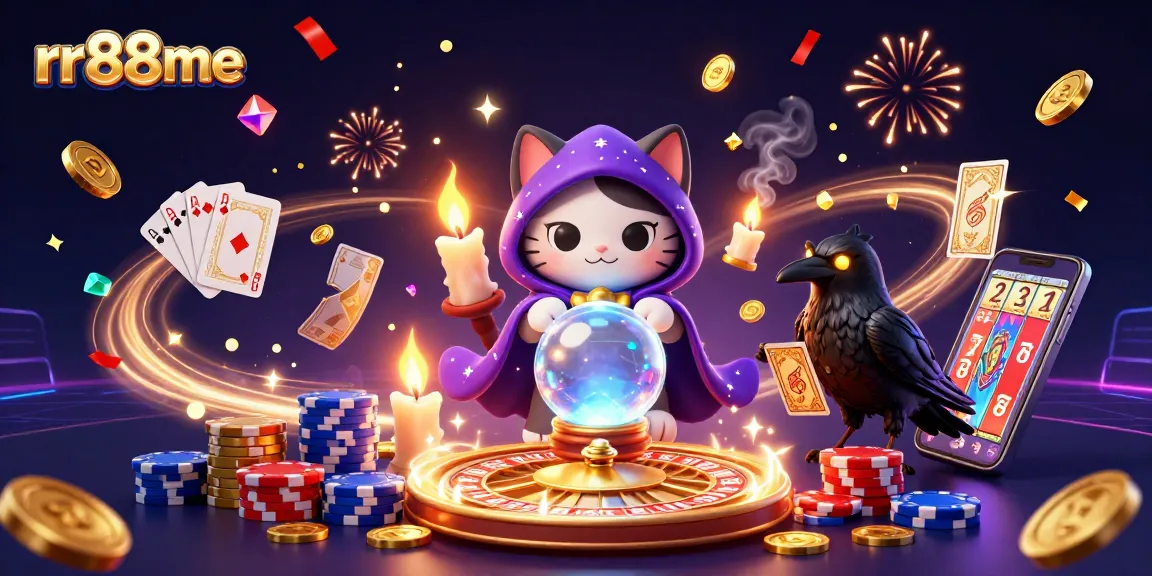 Experience thrilling wins at rr88me with vibrant 3D casino visuals featuring mystical characters and game elements.