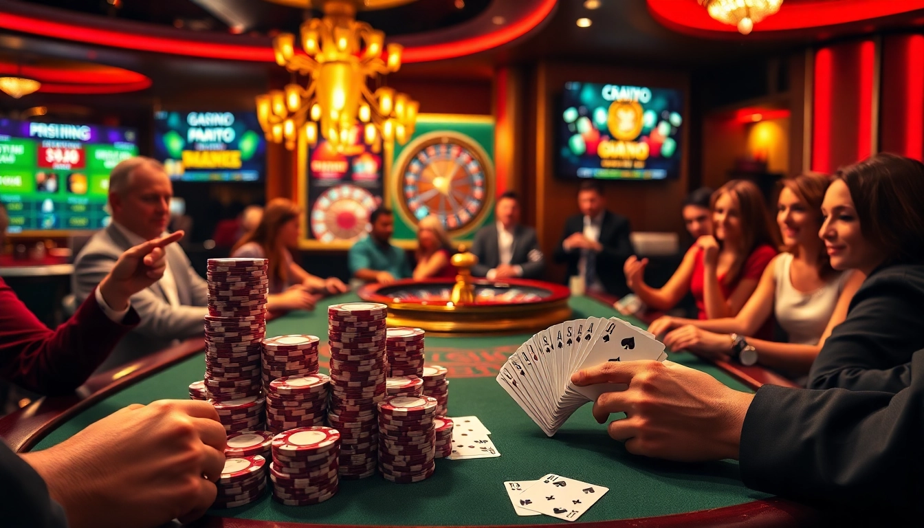 Engaged players enjoying immersive activities at crypto online casinos in a luxurious setting.