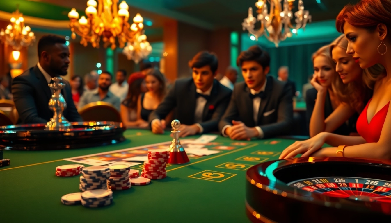 Engage in the thrill of gambling at a high-stakes poker table sourced from https://kjc.football/, featuring vibrant chips and cards.