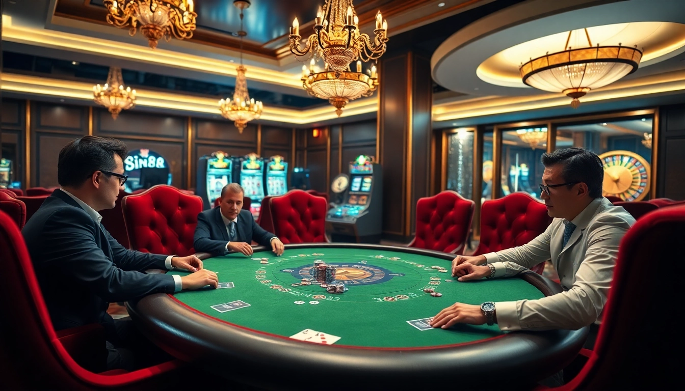 Experience thrilling poker action at Bin88's luxurious casino table with vibrant chips and cards.