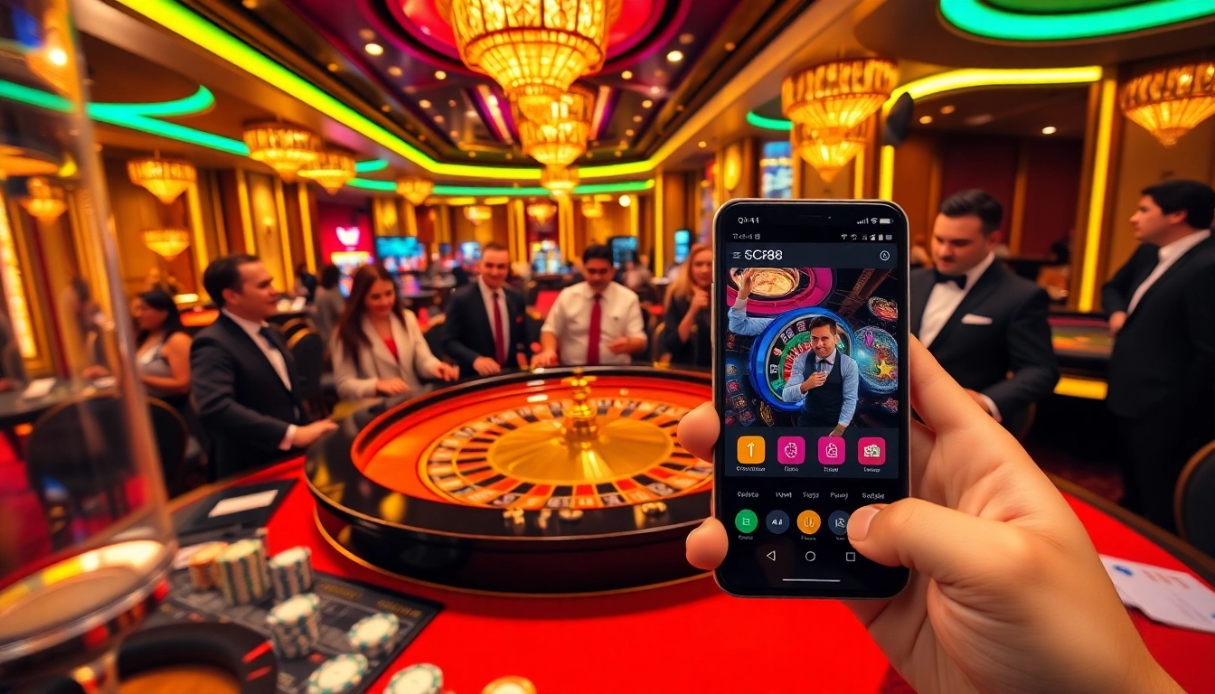 Engage in thrilling casino action at SC88e.com with vibrant roulette tables and excited players.