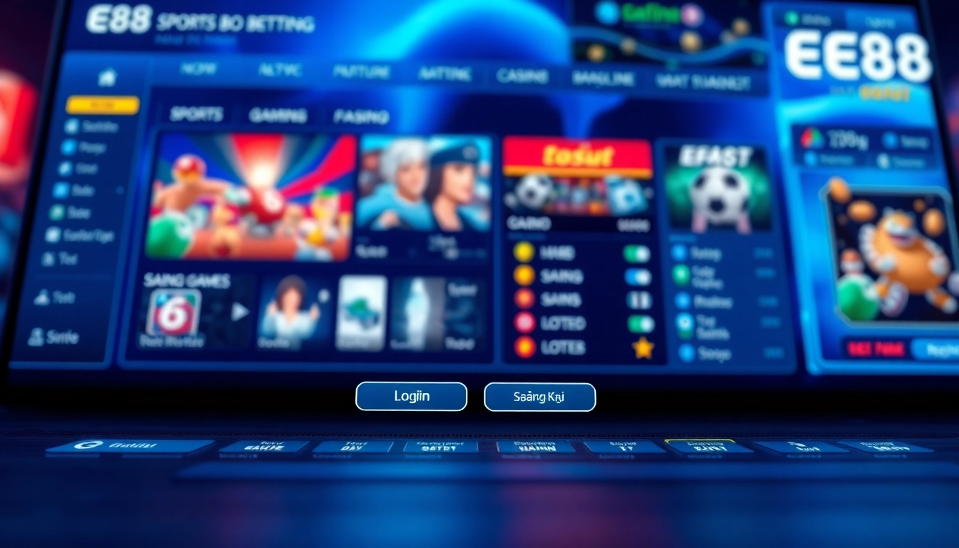 Experience seamless đăng nhập ee88 with a vibrant online gaming platform interface.